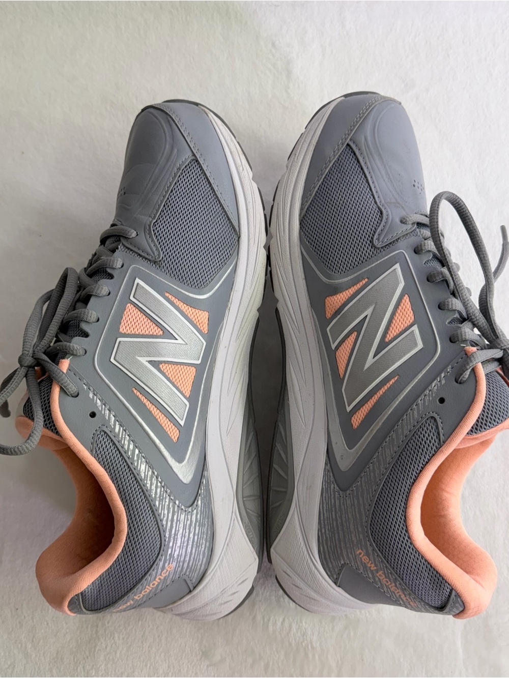 New Balance Gray and Pink Women's Athletic Sneakers - Picture 9 of 11